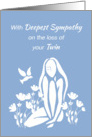 Sympathy for Loss of Twin White Silhouetted Girl w Poppies card
