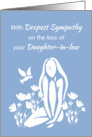 Sympathy Daughter in Law White Silhouetted Girl w Poppies card