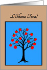 Grandparents Rosh Hashanah Jewish New Year Apple Tree of Life card