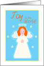 Christmas Joy to the World Sweet Child Angel with Stars card