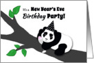 Invitation New Year’s Eve Birthday Panda Bear w Champagne Toast card