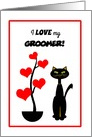 Custom Valentine’s Day Cat with Red Heart Tree card