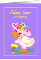 Easter Grandmother Cute Duck w Bonnet and Parasol card