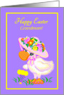 Easter Grandmother Cute Duck w Bonnet and Parasol card