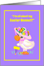 Easter Humor Cute Duck w Bonnet and Parasol card