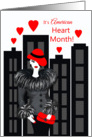 American Heart Health Woman in City with Red Hat card