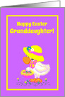 Granddaughter Easter Cute Duck w Bonnet and Basket card