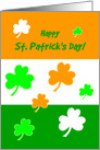 St.Patrick’s Day Irish Flag Colors and Shamrocks card