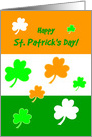 St.Patrick’s Day Irish Flag and Shamrocks with Irish Blessing card