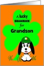 Custom Relationship St.Patrick’s Day Puppy with Shamrock card