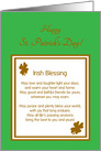 St. Patrick’s Day Irish Blessing with Gold Shamrocks card