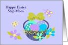 Custom Relationship Easter Basket, Colored eggs,Flowers,Butterflies card