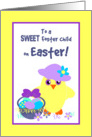 Foster Child Easter Chick, Basket, Colored Eggs, Flowers card