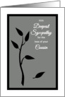 Cousin Sympathy Tree Silhouette w Falling Leaf card