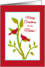 Nurse Christmas Red Cardinals in Tree card