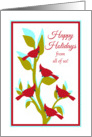 Christmas Happy Holidays from All Red Cardinals in Tree card