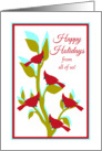 Business Christmas Happy Holidays from All Red Cardinals in Tree card