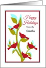Custom Personalized Christmas Red Cardinals in Tree card