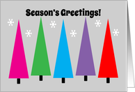 Christmas From our Business Colorful Trees And Snowflakes card