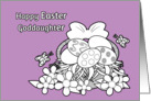 Goddaughter Easter Coloring Book Basket of Eggs w Flowers Butterflies card