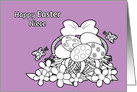 Niece Easter Coloring Book Basket of Eggs Flowers Butterflies card