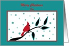 Custom Relationship Christmas Red Cardinal Bird on Branch card