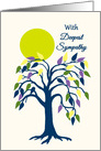 Sympathy Colorful Stylistc Tree and Big Yellow Moon card