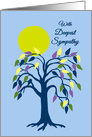 Business Sympathy Colorful Stylistc Tree and Big Yellow Moon card