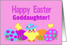 Goddaughter Easter Cute Chick Colorful Painted Eggs card