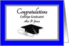 Graduation Custom Name College Grad Cap Diploma card
