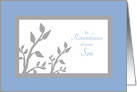 Son Death Anniversary Remembrance Tree Branch Silhouette card