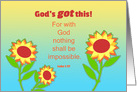 Thinking of You Sunflowers and Bible Quote card