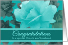 Cousin Husband Congratulations Wedding Vintage Roses card