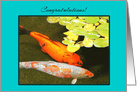 Congratulations Engagement Beautiful Colourful Lucky Koi Fish card