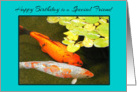 Friend Birthday Beautiful Colourful Koi Fish card