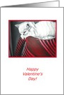 Friend Valentine’s Day Handpainted Cat Print in Red Black White card