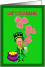 Invitation Birthday St. Patrick’s Day Leprechaun with Pipe card