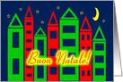 Christmas Italian Starry Night Colorful Cityscape card