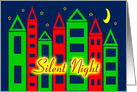 Christmas Silent Night Colorful Cityscape card