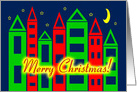 Christmas for Both Starry Night Colorful Cityscape card