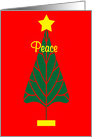 Religious Christmas Peace Tree and Yellow Star card
