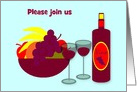 Invitation Customizable Colorful Wine and Fruit Bowl card