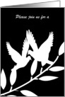 Invitation General Black and White Dove Silhouettes Card