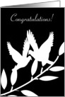 Congratulations First Anniversary Black and White Dove Silhouettes card