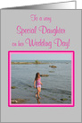 Daughter Congratulations Wedding Young Girl on Beach card