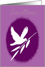 Grandparents Easter Blessings White Dove /Olive Branch Silhouette card