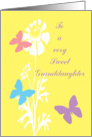 Granddaughter Birthday Butterflies with White Flowers card