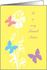 Niece Mother’s Day Butterflies with White Flowers card