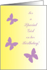 Babysitter Birthday Butterflies with White Flowers card