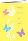 Get Well Feel Better Colourful Butterflies with White Flowers card